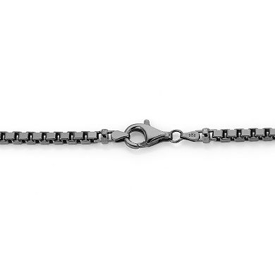 Men's PearLustre by Imperial Sterling Silver Black Tahitian Cultured Pearl Box Chain Necklace