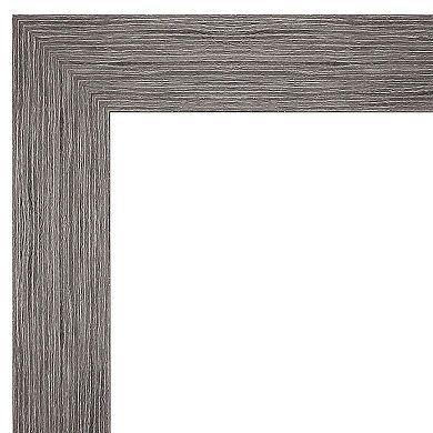 Amanti Art Non-Beveled Bathroom Wall Mirror Pinstripe Plank Grey Frame