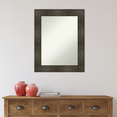 Amanti Art Non-Beveled Bathroom Wall Mirror Rail Rustic Char Frame