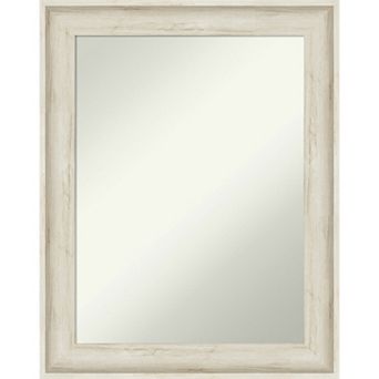Amanti Art Non-Beveled Bathroom Wall Mirror Regal Birch Cream Frame