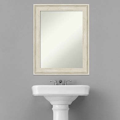 Amanti Art Non-Beveled Bathroom Wall Mirror Regal Birch Cream Frame