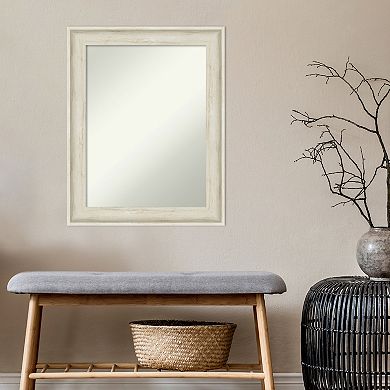 Amanti Art Non-Beveled Bathroom Wall Mirror Regal Birch Cream Frame