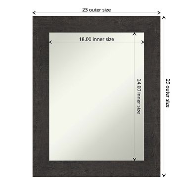 Amanti Art Rustic Plank Bathroom Wall Mirror