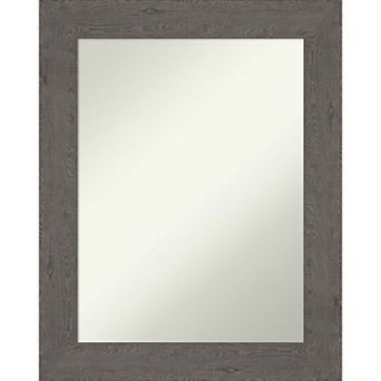 Amanti Art Rustic Plank Bathroom Wall Mirror