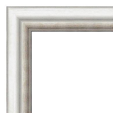 Amanti Art Non-Beveled Bathroom Wall Mirror Salon Silver Frame