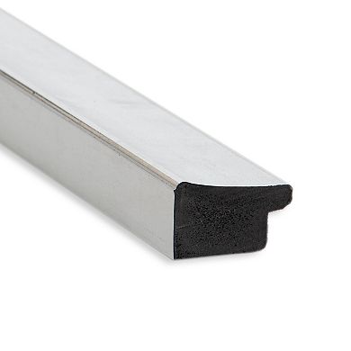 Amanti Art Non-Beveled Bathroom Wall Mirror Scratched Wave Chrome Frame