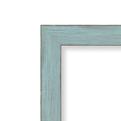 Amanti Art Sky Blue Rustic Bathroom Wall Mirror