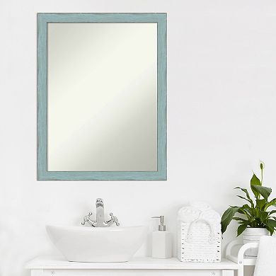 Amanti Art Sky Blue Rustic Bathroom Wall Mirror
