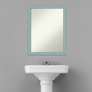 Amanti Art Sky Blue Rustic Bathroom Wall Mirror