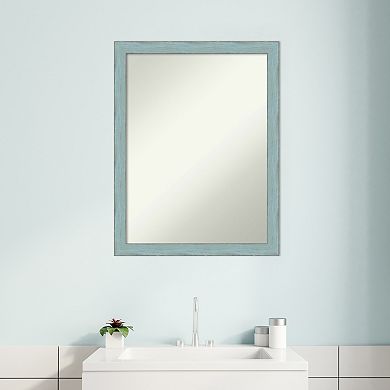Amanti Art Sky Blue Rustic Bathroom Wall Mirror