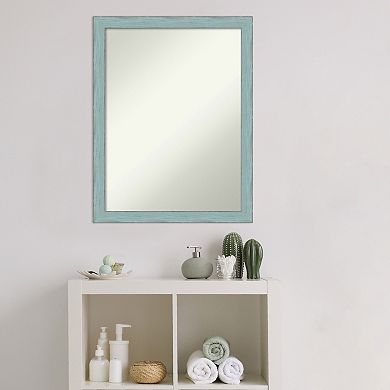 Amanti Art Sky Blue Rustic Bathroom Wall Mirror