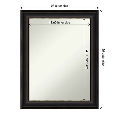 Amanti Art Non-Beveled Bathroom Wall Mirror Trio White Wash Silver Frame