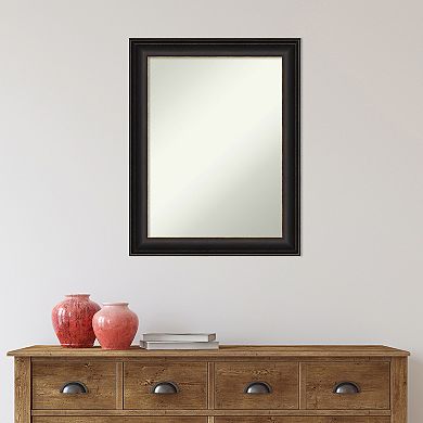 Amanti Art Non-Beveled Bathroom Wall Mirror Trio White Wash Silver Frame