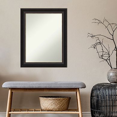 Amanti Art Non-Beveled Bathroom Wall Mirror Trio White Wash Silver Frame