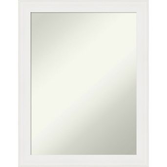 Amanti Art White Narrow Beveled Bathroom Wall Mirror