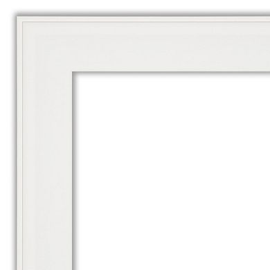 Amanti Art White Narrow Beveled Bathroom Wall Mirror