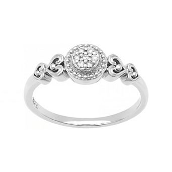 Love Always Sterling Silver Diamond-Accent Halo Promise Ring