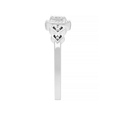 Love Always Sterling Silver Diamond-Accent Halo Promise Ring