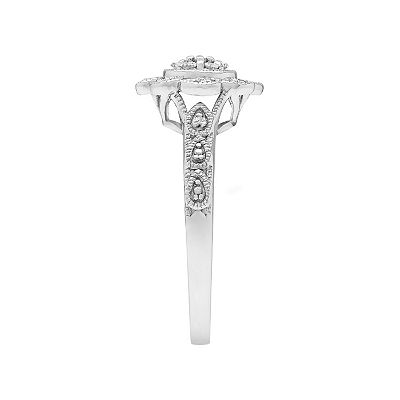 Love Always Sterling Silver 1 6 Carat T.W. Diamond Pin Wheel Promise Ring