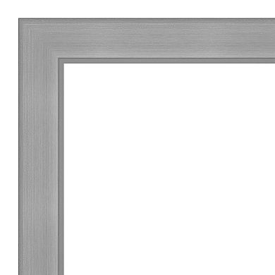 Amanti Art Non-Beveled Bathroom Wall Mirror Vista Brushed Nickel Frame