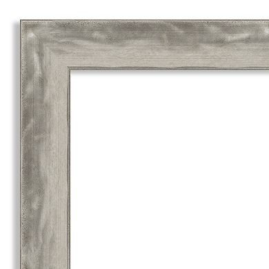 Amanti Art Waveline Silver Finish Bathroom Wall Mirror