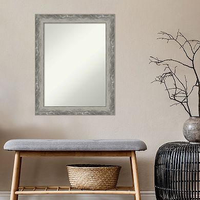 Amanti Art Waveline Silver Finish Bathroom Wall Mirror