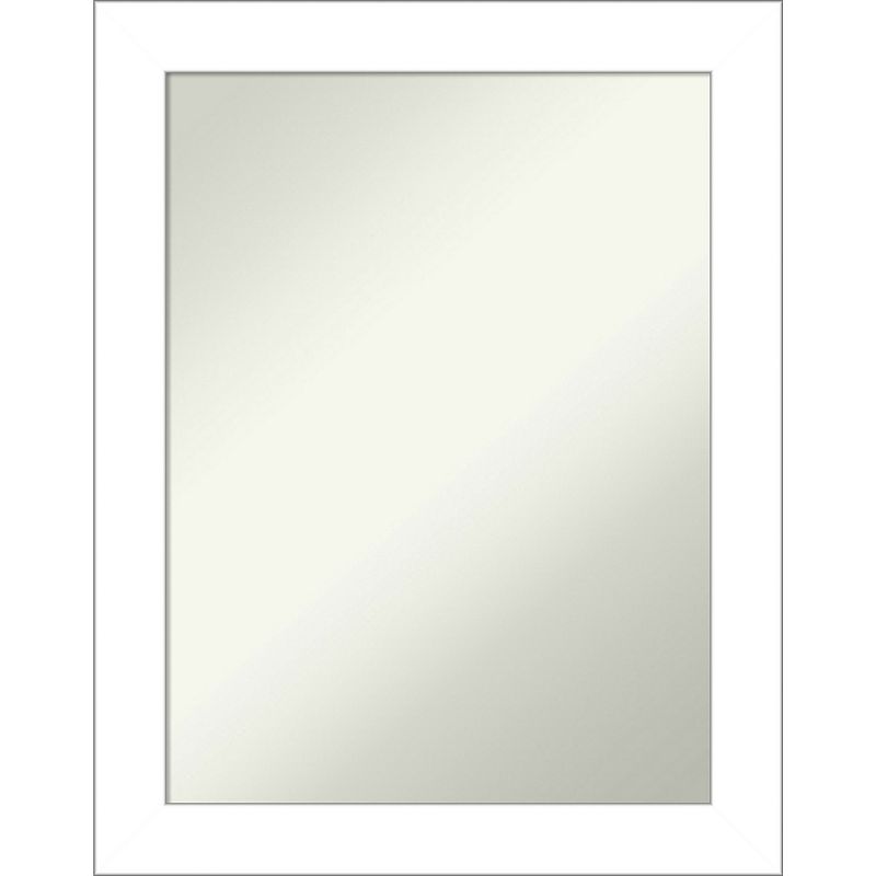 Amanti Art Non-Beveled Bathroom Wall Mirror Wedge White Frame