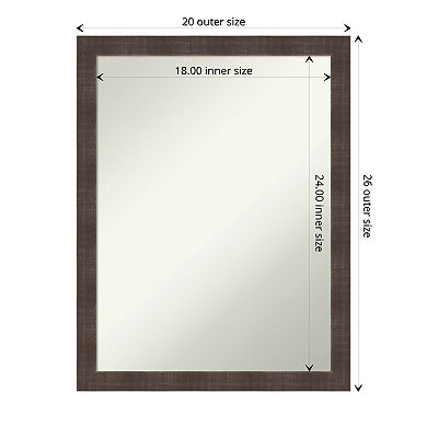 Amanti Art Whiskey Brown Rustic Bathroom Wall Mirror