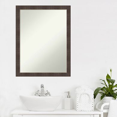 Amanti Art Whiskey Brown Rustic Bathroom Wall Mirror