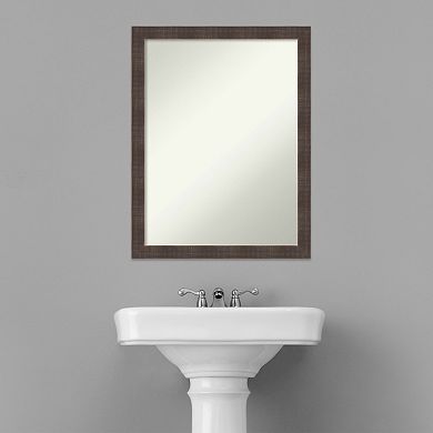 Amanti Art Whiskey Brown Rustic Bathroom Wall Mirror