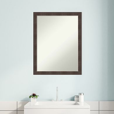 Amanti Art Whiskey Brown Rustic Bathroom Wall Mirror