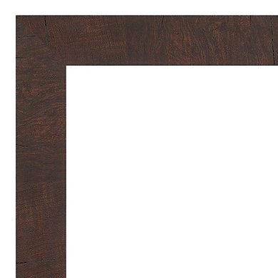 Amanti Art Non-Beveled Bathroom Wall Mirror Wildwood Brown Frame