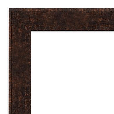 Amanti Art Non-Beveled Bathroom Wall Mirror William Mottled Bronze Narrow Frame