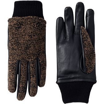 Women's Lands' End EZ Touch Screen Lined Leather Gloves
