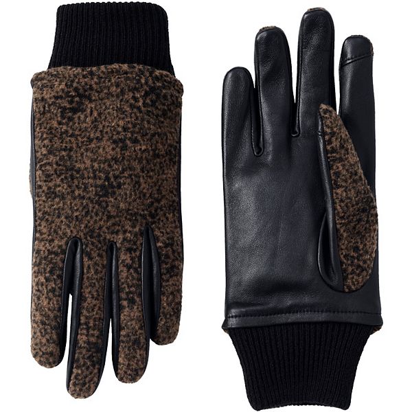 Women's Lands' End EZ Touch Screen Lined Leather Gloves
