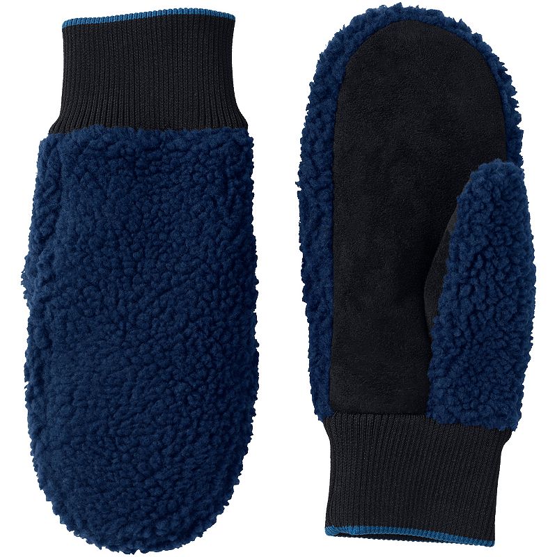 Womens Lands End Cozy Sherpa Winter Mittens, Size: Small-Medium, Blue