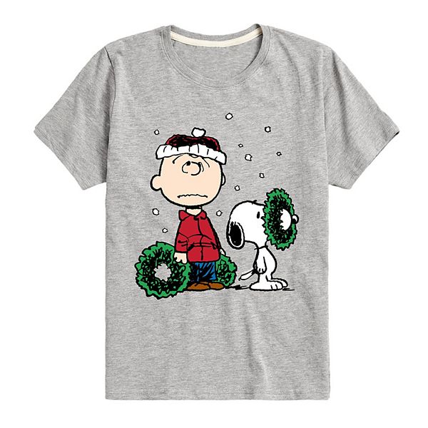 Boys 8-20 Peanuts Charlie Brown Wreath Graphic Tee