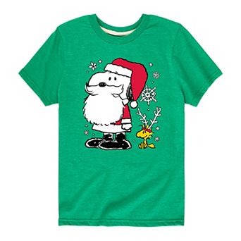 Boys 8-20 Peanuts Santa Reindeer Snoopy Graphic Tee