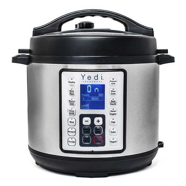 Yedi HOUSEWARE 9-in-1 Total Package Instant Programmable Pressure Cooker, 6  Quart, Deluxe Accessory kit, Recipes, Pressure Cook, Slow Cook, Rice