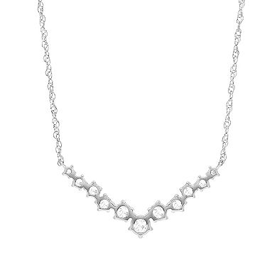 Love Always Sterling Silver Lab-Created White Sapphire Necklace