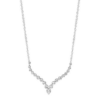 Love Always Sterling Silver Lab-Created White Sapphire Necklace