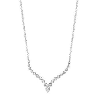 Love Always Sterling Silver Lab-Created White Sapphire Necklace