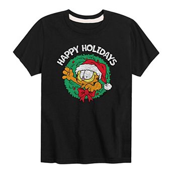Boys 8-20 Garfield Happy Holidays Graphic Tee