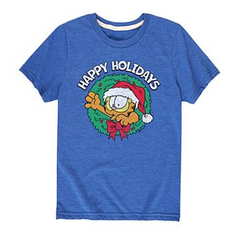 Boys 8-20 Garfield Happy Holidays Graphic Tee