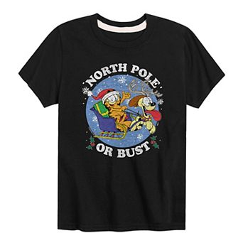 Boys 8-20 Garfield North Pole Or Bust Graphic Tee
