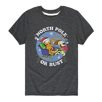 Boys 8-20 Garfield North Pole Or Bust Graphic Tee
