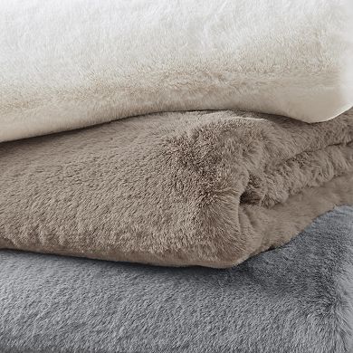 Madison Park Bristol Cozy & Warm Solid Premium Faux Fur Throw