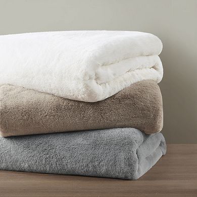 Madison Park Bristol Cozy & Warm Solid Premium Faux Fur Throw