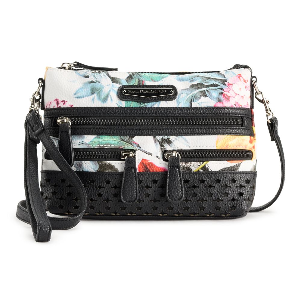 ★MCLANEE★ stone cross bag stone Stone Mountain USA Bone/Ice Blue/Bone Leather Mini Crossbody