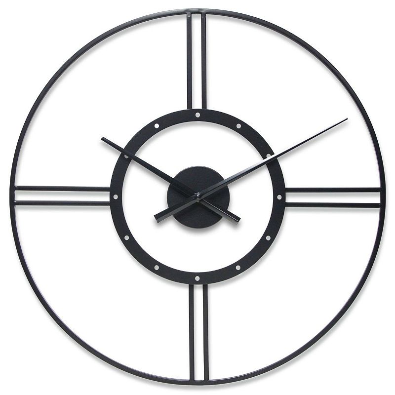 Infinity Instruments Astro Round Wall Clock, Black